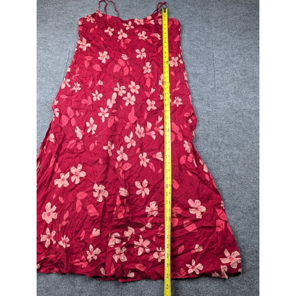 August Silk Slip Dress Womens Large Floral High Slit Romantic Feminine - Picture 4 of 7